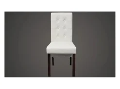 Sillas de comedor 2 unidades cuero sintético blanco