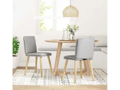 Sillas de comedor 2 unidades tela gris nube