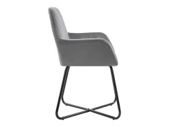 Sillas de comedor 6 unidades de terciopelo gris