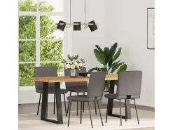 Sillas de comedor 4 unidades cuero sintético gris