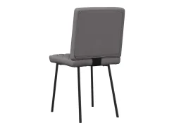Sillas de comedor 4 unidades cuero sintético gris