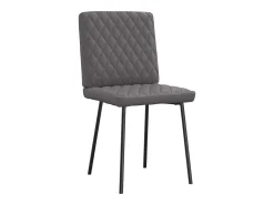 Sillas de comedor 4 unidades cuero sintético gris