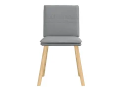 Sillas de comedor 4 unidades tela gris claro