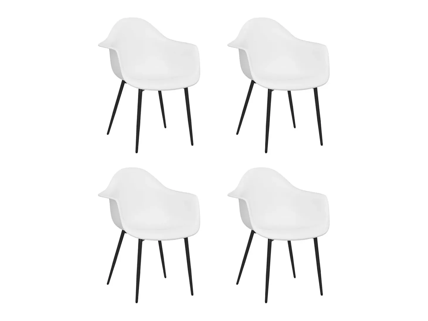 Sillas de comedor 4 unidades blancas PP