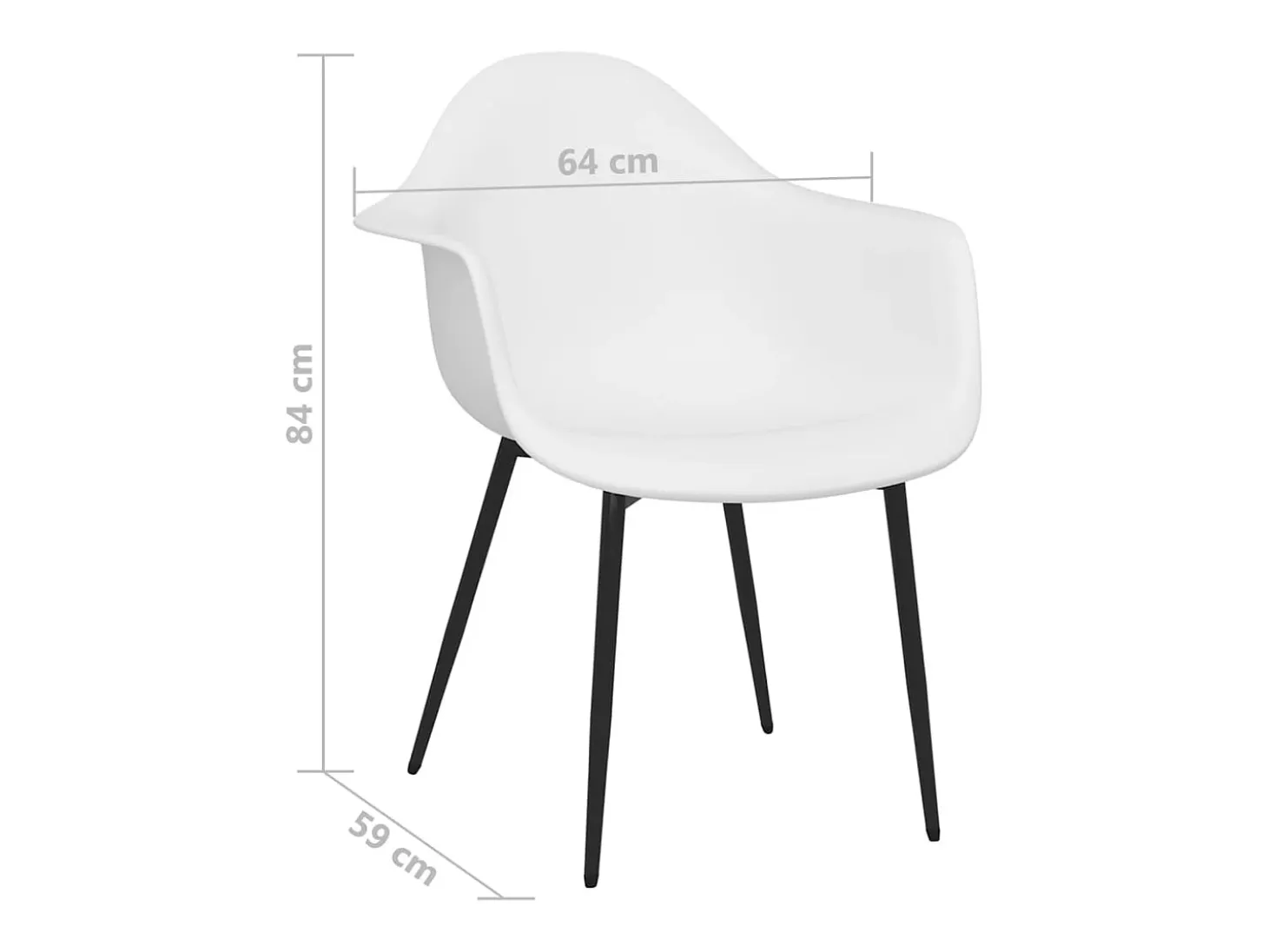 Sillas de comedor 4 unidades blancas PP