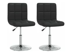Sillas de comedor 2 unidades cuero sintético negro