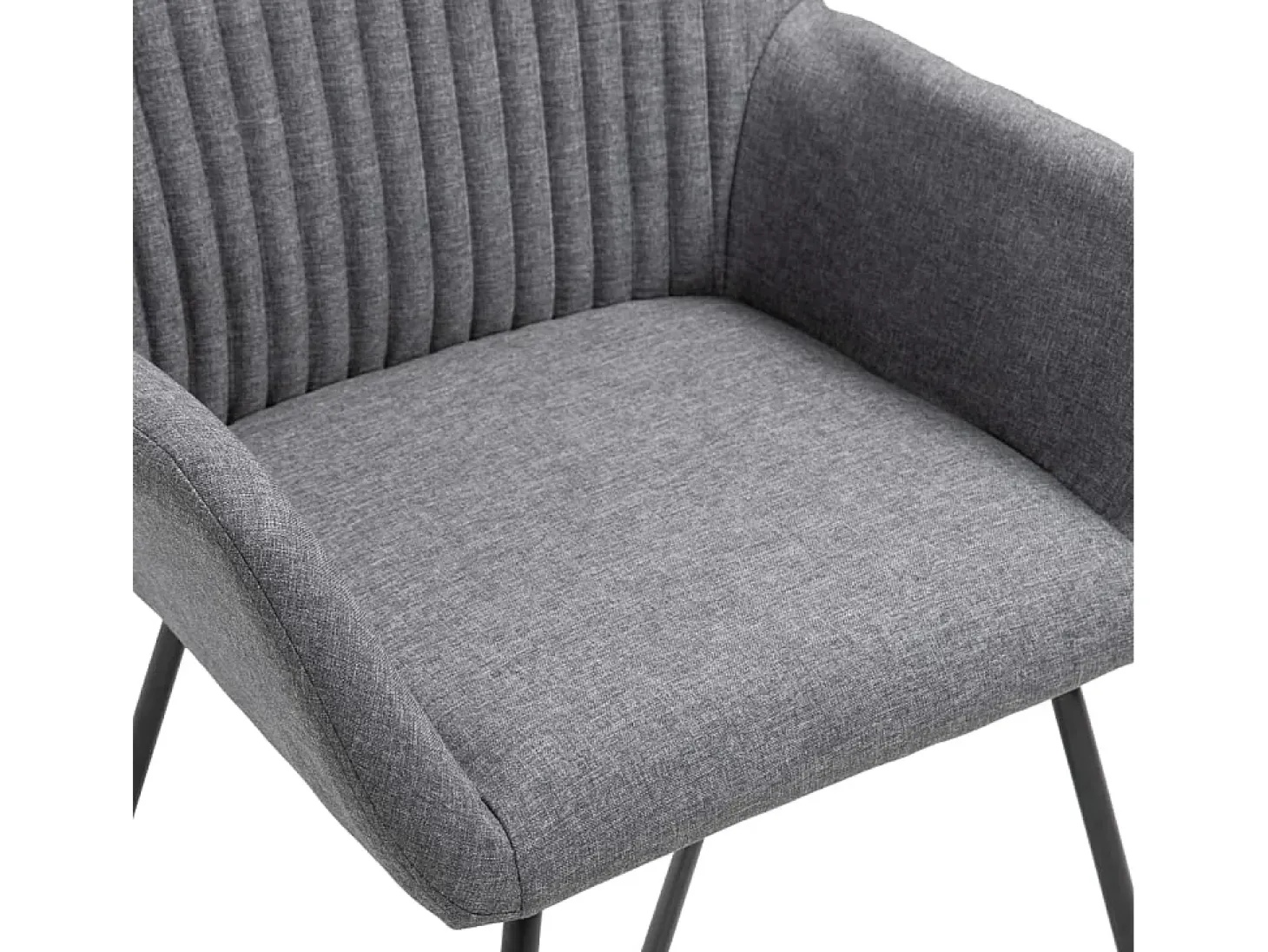 Sillas de comedor 4 unidades tela gris oscuro