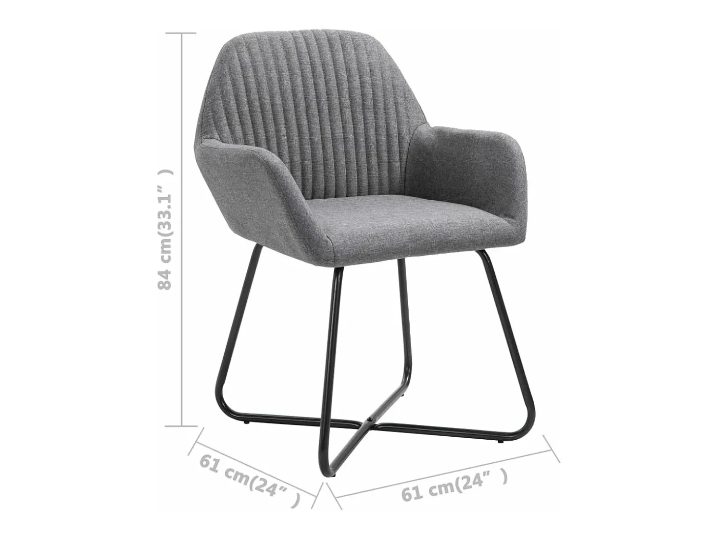 Sillas de comedor 4 unidades tela gris oscuro