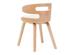 Sillas de comedor 6 unidades madera curvada y cuero sintético crema