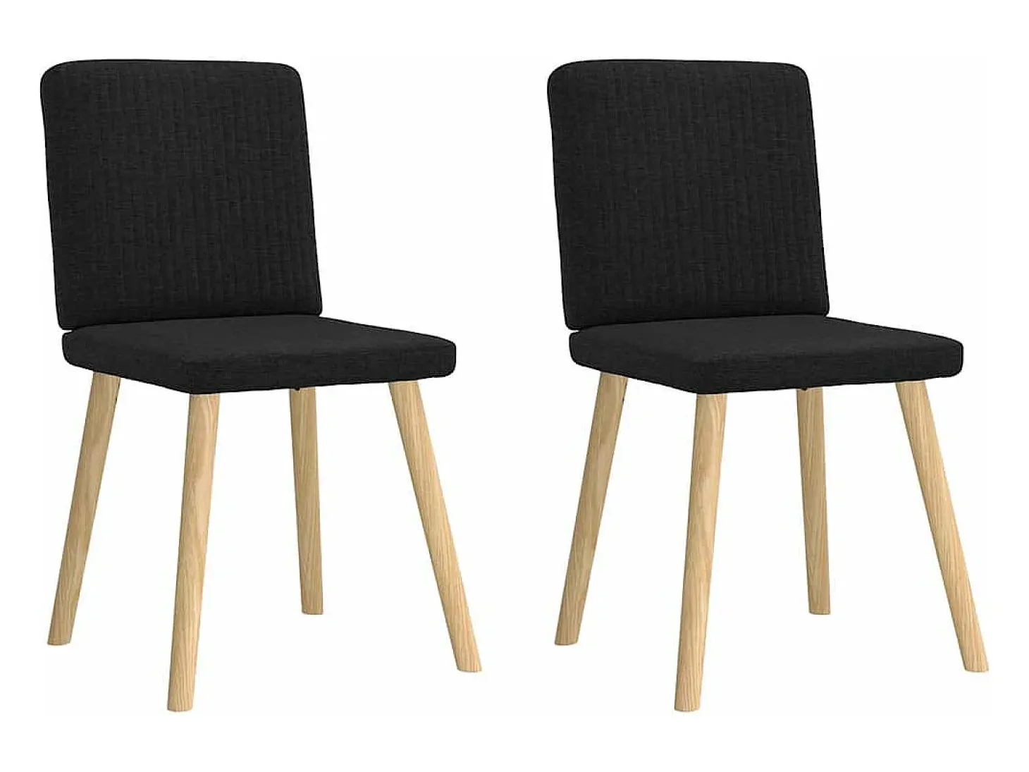 Sillas de comedor 2 unidades tela negro