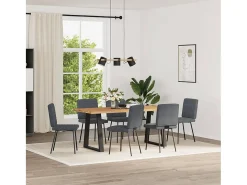 Sillas de comedor 6 unidades terciopelo gris oscuro