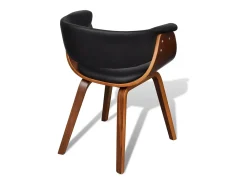 Sillas de comedor 6 unidades madera curvada y cuero artificial