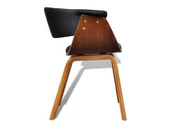 Sillas de comedor 6 unidades madera curvada y cuero artificial