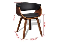 Sillas de comedor 6 unidades madera curvada y cuero artificial