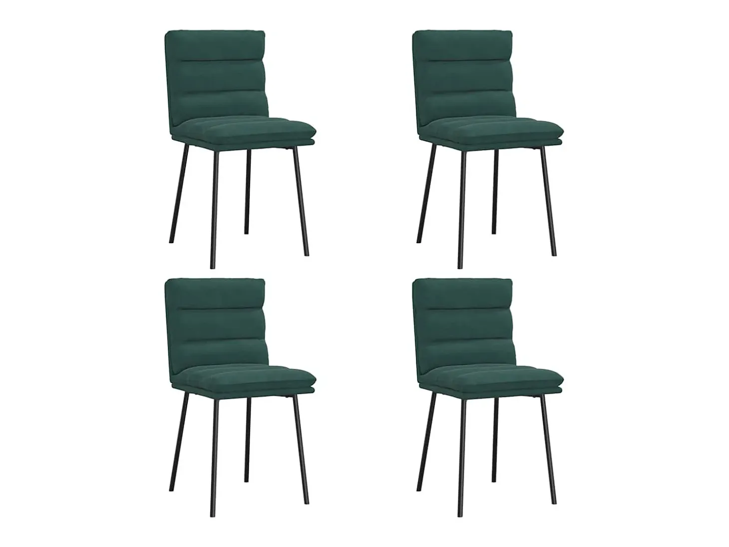Sillas de comedor 4 unidades terciopelo verde oscuro