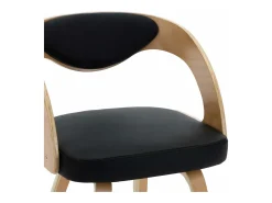 Sillas de comedor 6 unidades madera curvada cuero sintético negro