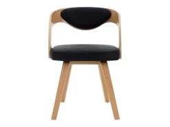 Sillas de comedor 6 unidades madera curvada cuero sintético negro