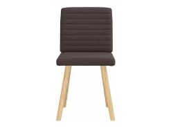 Sillas de comedor 2 unidades tela marrón oscuro