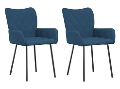 Sillas de comedor 2 unidades tela azul