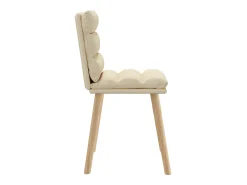 Sillas de comedor 2 unidades tela color crema