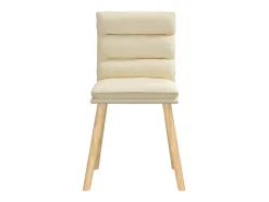 Sillas de comedor 2 unidades tela color crema
