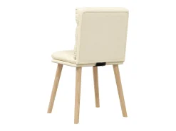 Sillas de comedor 2 unidades tela color crema