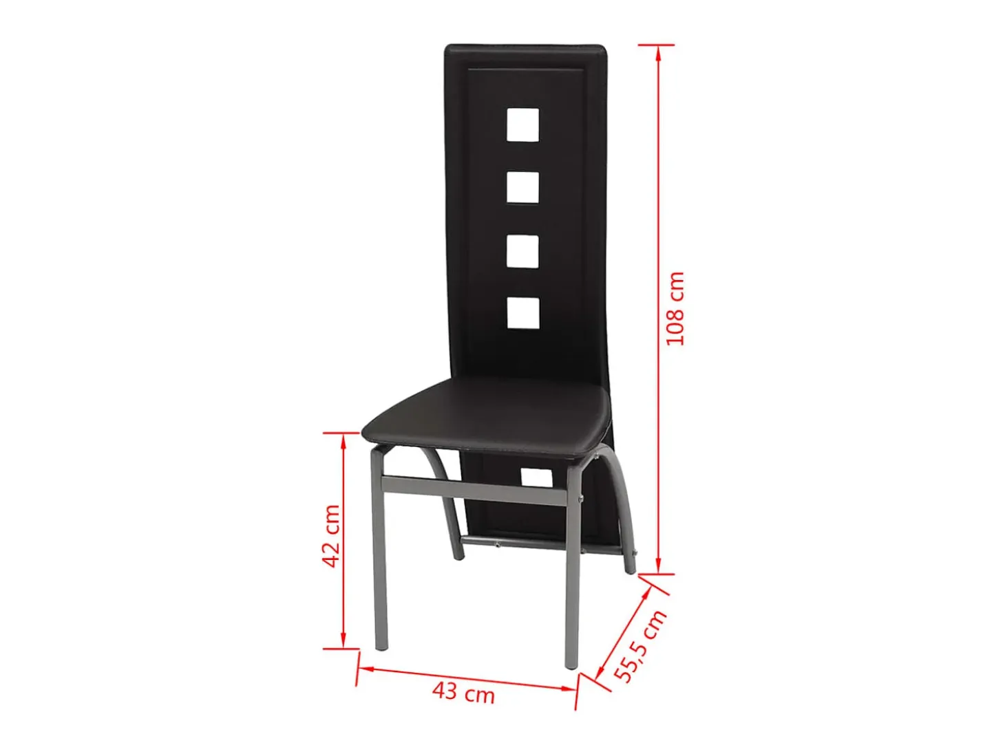 Sillas de comedor 2 unidades cuero sintético negro