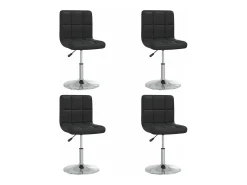 Sillas de comedor 4 unidades cuero sintético negro