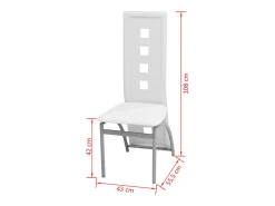 Sillas de comedor 6 unidades cuero artificial blanco