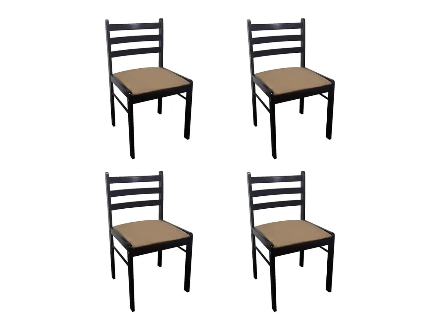 Sillas de comedor 4 unidades madera maciza caucho terciopelo marrón