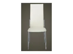 Sillas de comedor 6 unidades cuero sintético blanco