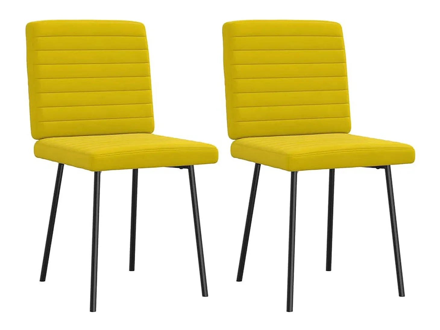 Sillas de comedor 2 unidades terciopelo amarillo