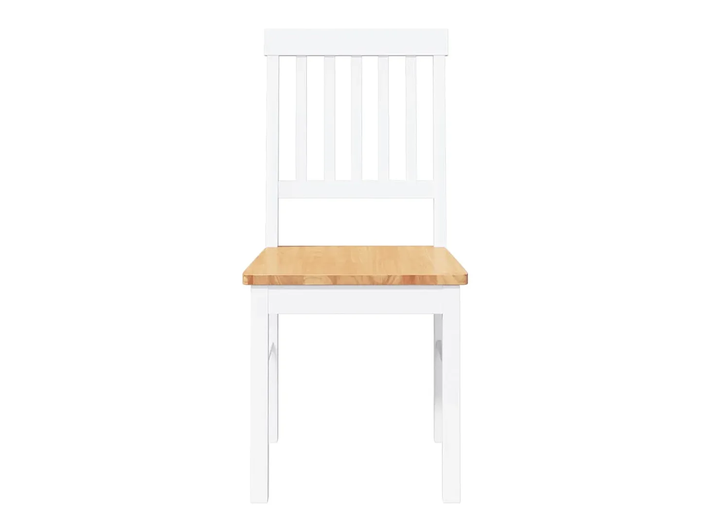 Sillas de comedor 2 unidades madera maciza de caucho blanco