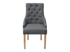 Sillas de comedor 6 unidades de tela gris oscuro