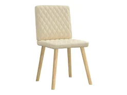 Sillas de comedor 2 unidades tela color crema