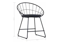 Sillas de comedor asientos de cuero sintético 6 unidades acero negro