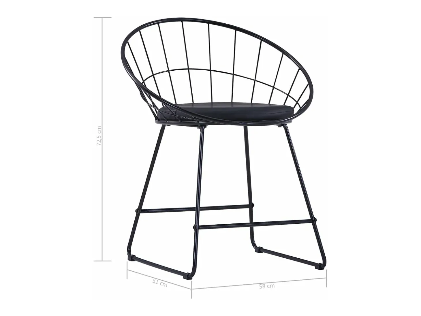 Sillas de comedor asientos de cuero sintético 6 unidades acero negro