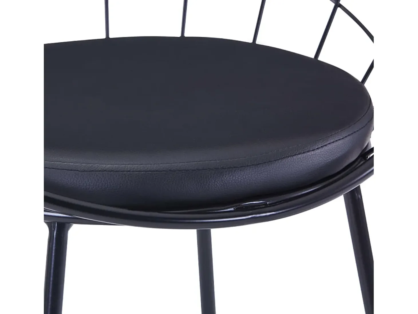 Sillas de comedor asientos de cuero sintético 6 unidades acero negro