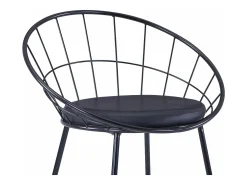 Sillas de comedor asientos de cuero sintético 6 unidades acero negro