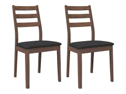 Sillas de comedor con cojines 2 unidades madera maciza marrón caucho