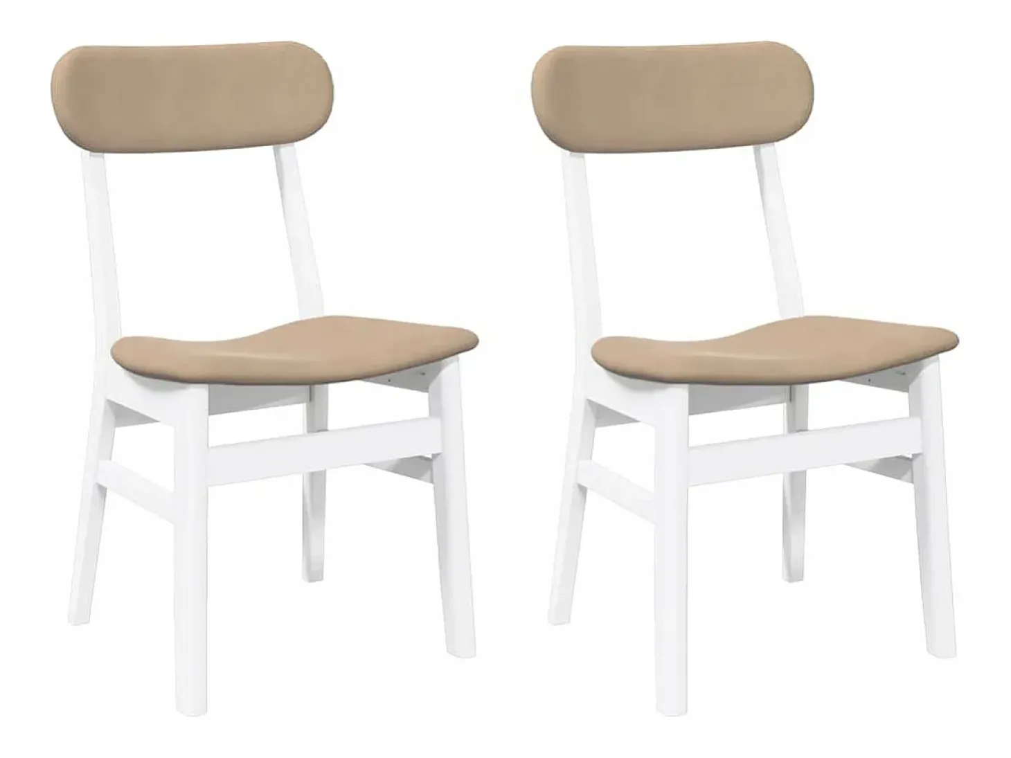 Sillas de comedor con cojines 2unidades madera maciza blanco caucho