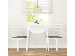 Sillas de comedor con cojines 2unidades madera maciza blanco caucho