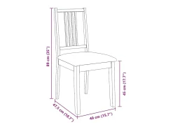 Sillas de comedor con cojines 2uds madera maciza natural caucho