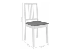 Sillas de comedor con cojines 4 unidades madera maciza blanca
