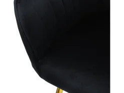 Sillas de comedor con respaldo juego de 2 tapicería de terciopelo negro con patas de metal ML-Design
