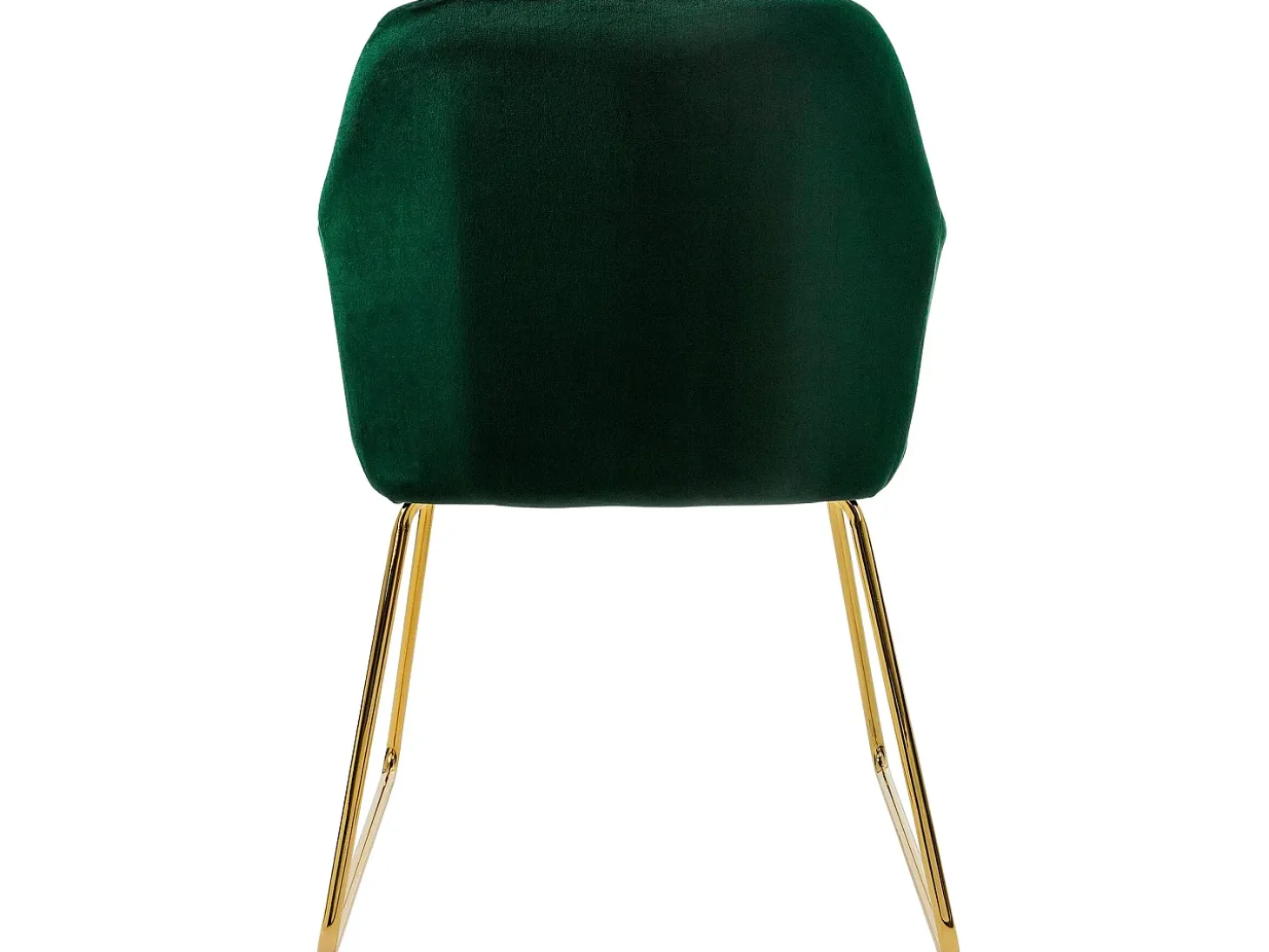 Sillas de comedor con respaldo juego de 2 tapicería de terciopelo verde con patas de metal ML-Design