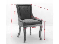 Sillas de comedor extragrandes, asientos acolchados de tela, tachuelas de bronce, juego de dos, beige
