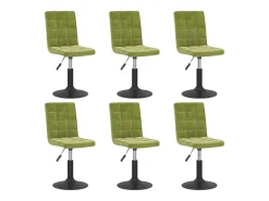 Sillas de comedor giratorias 6 unidades terciopelo verde claro