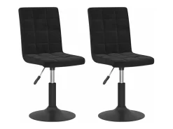 Sillas de comedor giratorias 2 unidades terciopelo negro