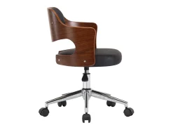 Sillas de comedor giratorias 2 unidades madera curvada y cuero negro